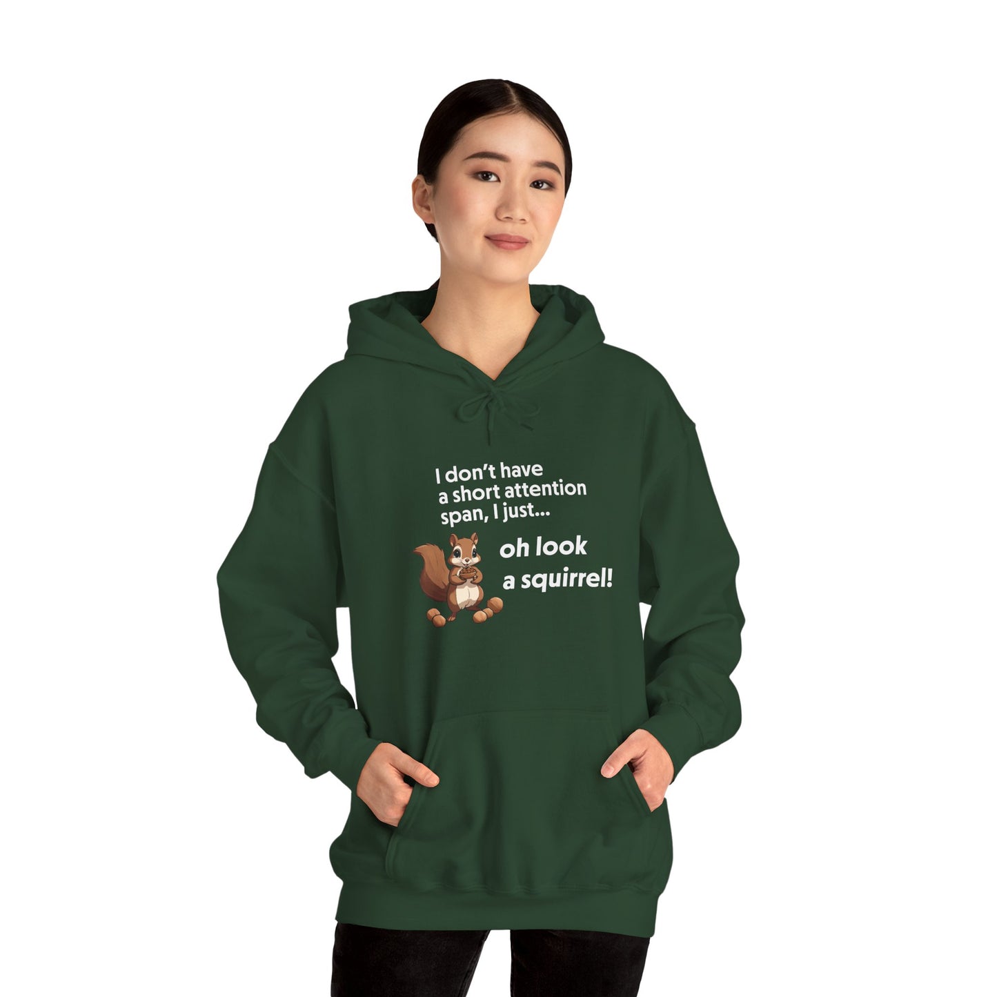Hoodie I Don’t Have a Short Attention Span – Funny ADHD Hoodie with Squirrel