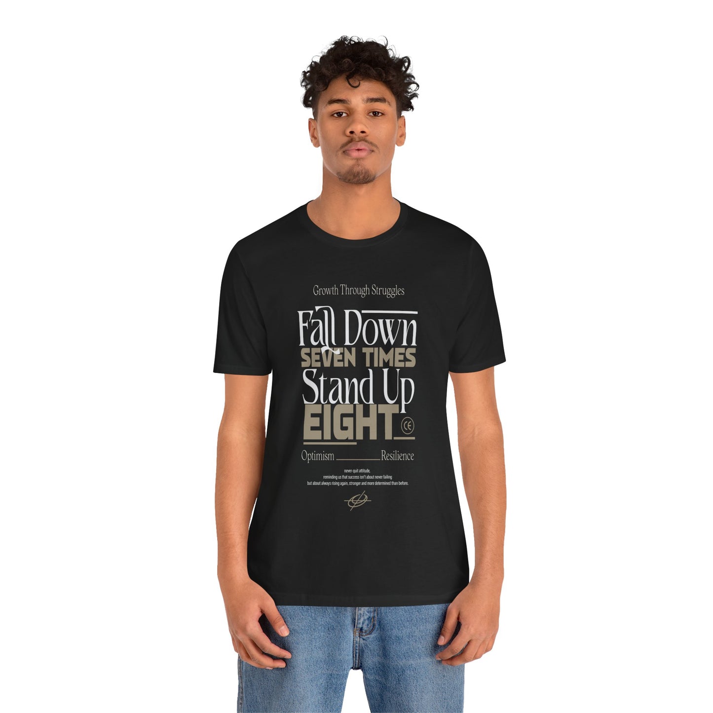 Motivational Quote Shirt – Fall Down Seven Times Stand Up Eight