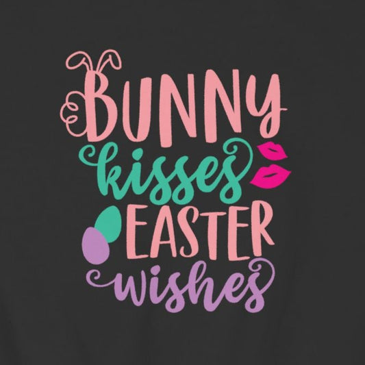 Kids clothes Bunny Kisses & Easter Wishes Sweatshirt | Cute Easter Sweatshirt for Kids