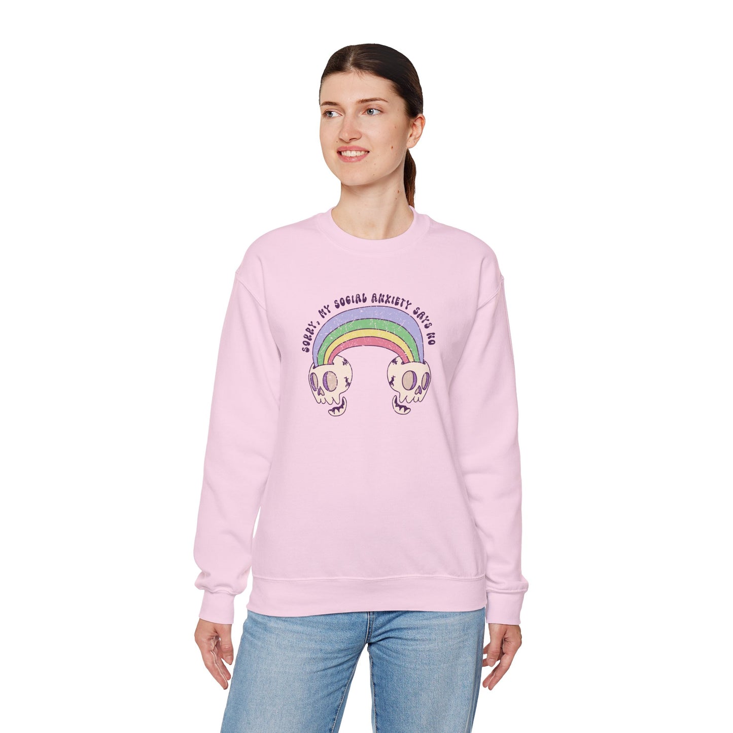 Sweatshirt Sorry My Social Anxiety Says No - Gothic-Inspired Anxiety Sweatshirt