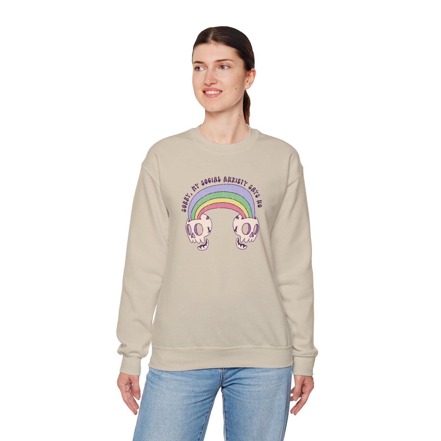 Sweatshirt Sorry My Social Anxiety Says No - Gothic-Inspired Anxiety Sweatshirt