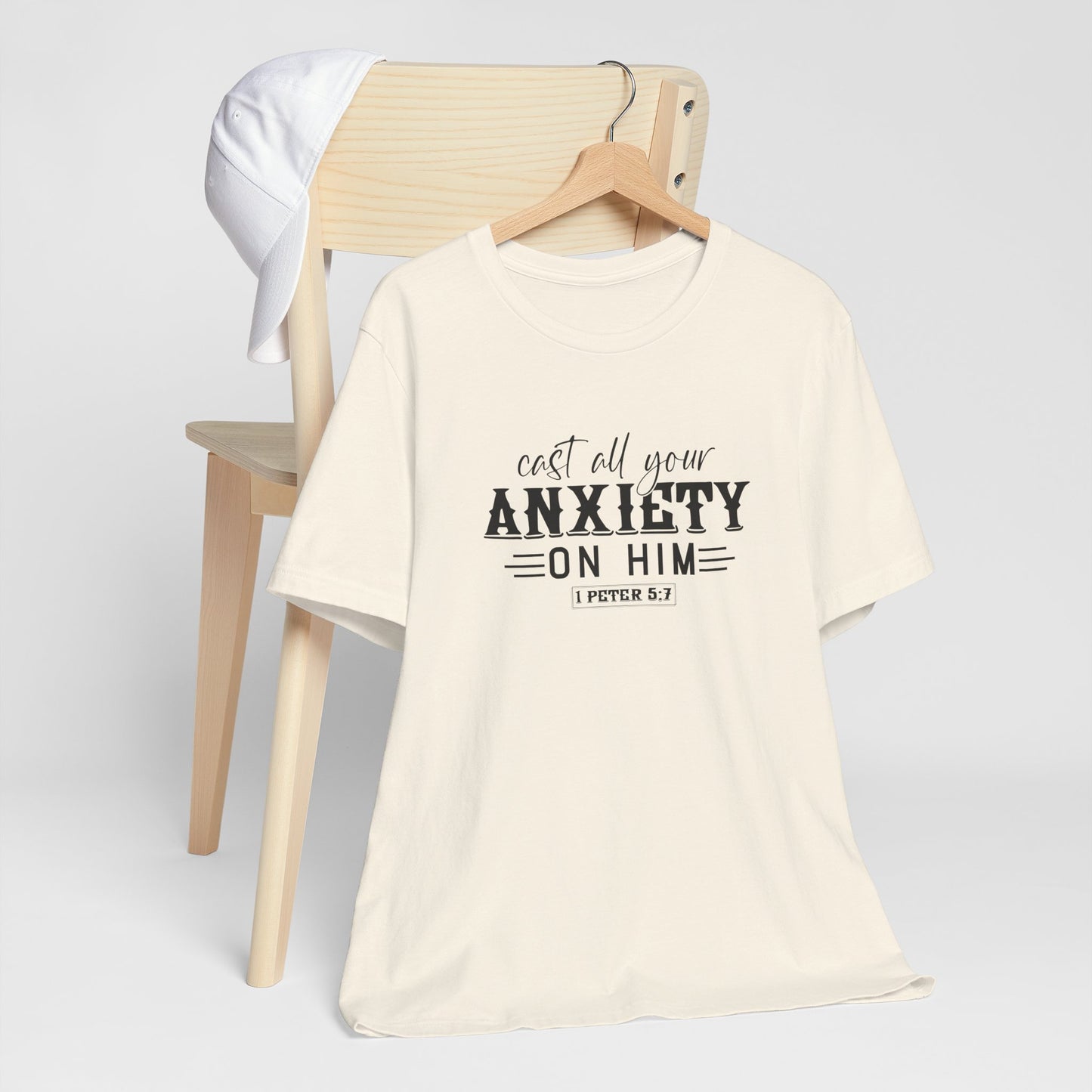 T-Shirt Cast All Your Anxiety on Him Anxiety Shirt – Christian Bible Verse Tee