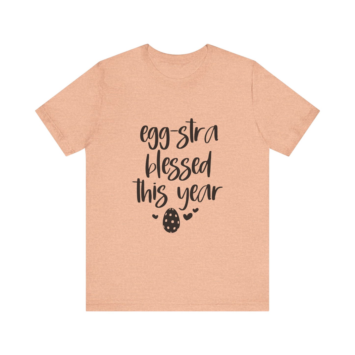 Heather Peach Faith-Based Easter Shirt – Eggstra Blessed This Year Tee