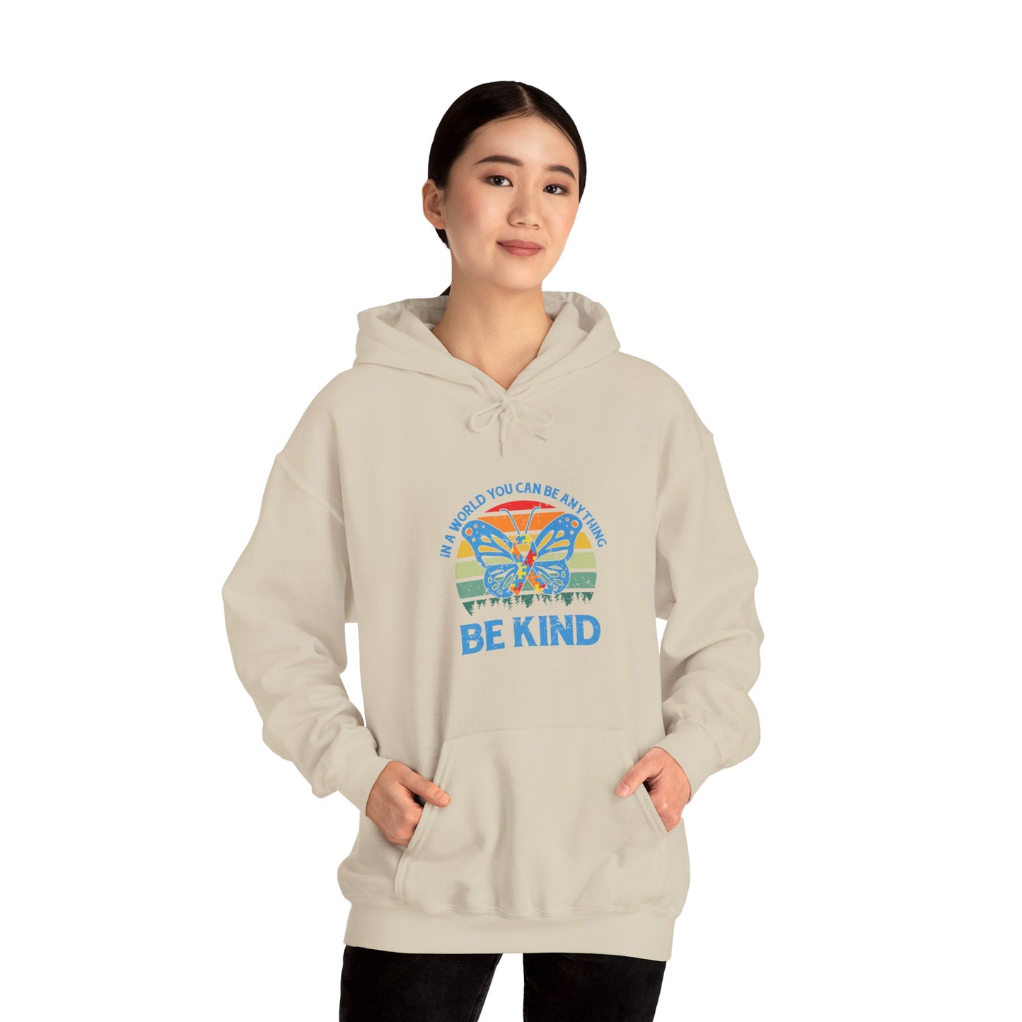Hoodie IN A WORLD YOU CAN BE ANYTHING Hoodie – Be Kind Autism Advocate Hoodie