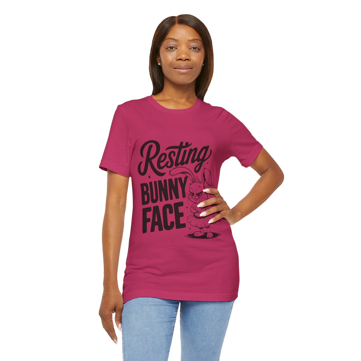 Funny Easter Shirt | Resting Bunny Face Women's Tee – Sarcastic & Trendy
