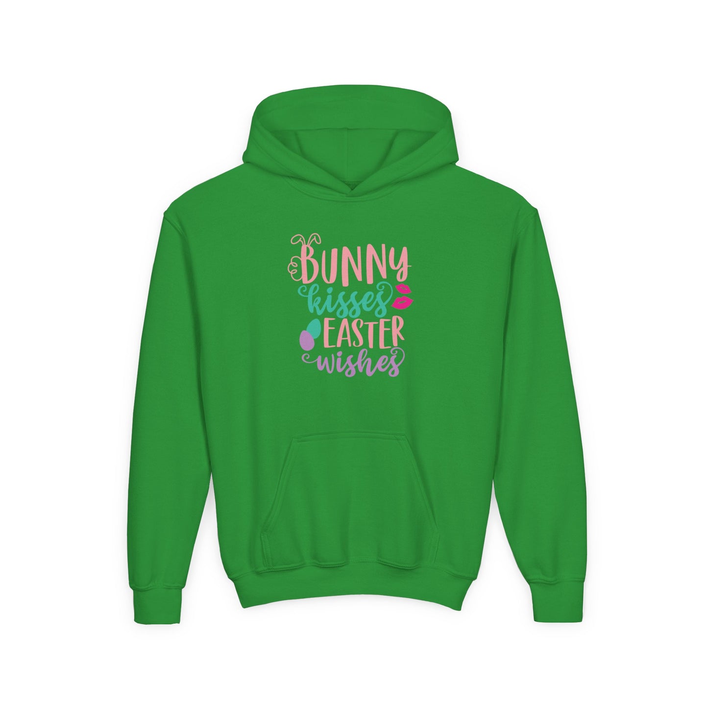 Irish Green Bunny Kisses & Easter Wishes Kids Hoodie | Cute Easter Hoodie
