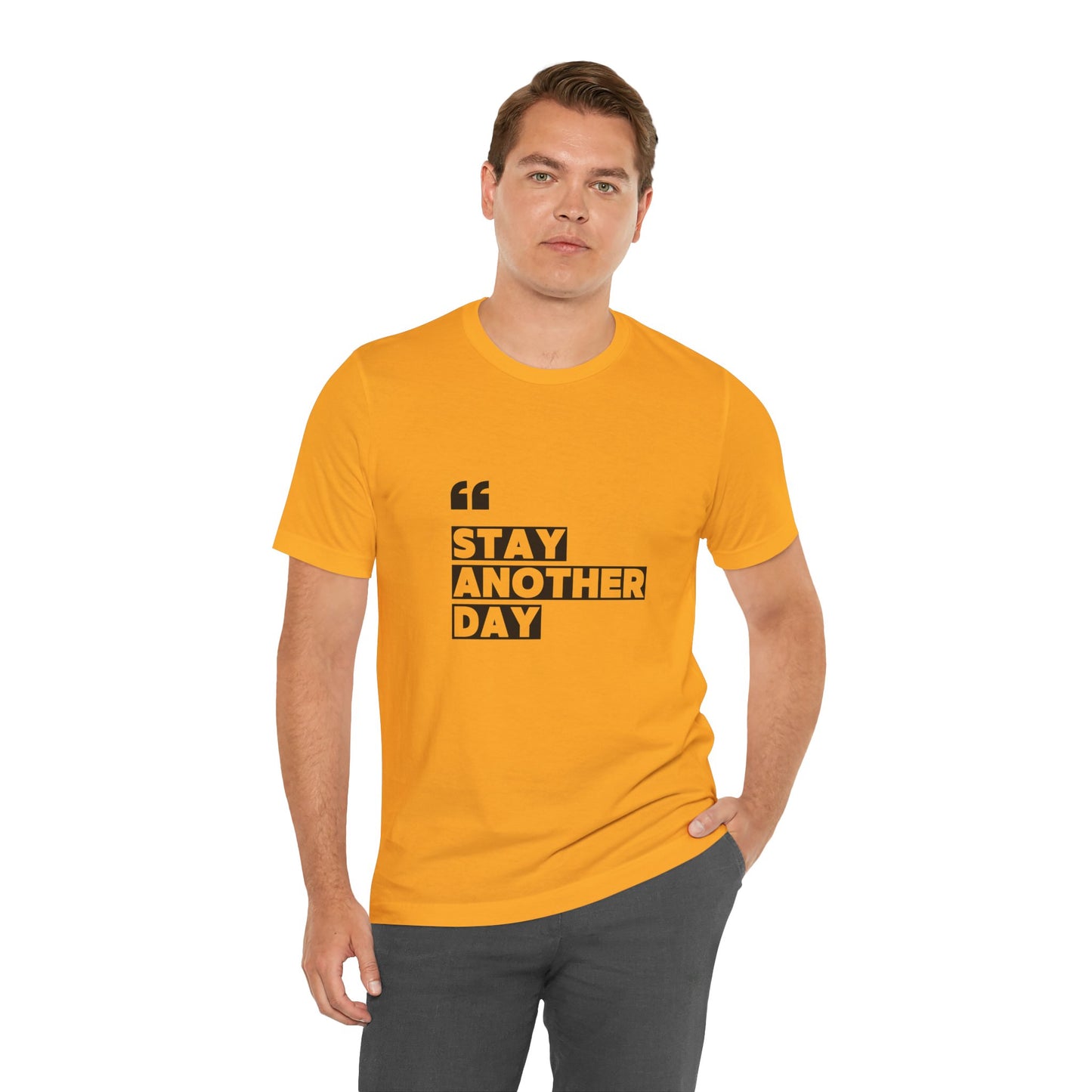 Stay Another Day – Gold Stay Another Day T Shirt for Suicide Prevention