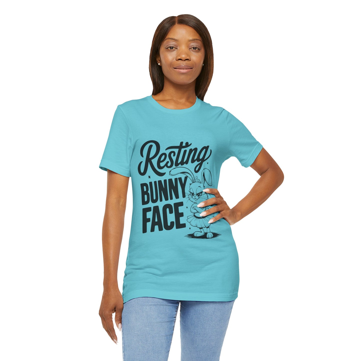 Funny Easter Shirt | Resting Bunny Face Women's Tee – Sarcastic & Trendy