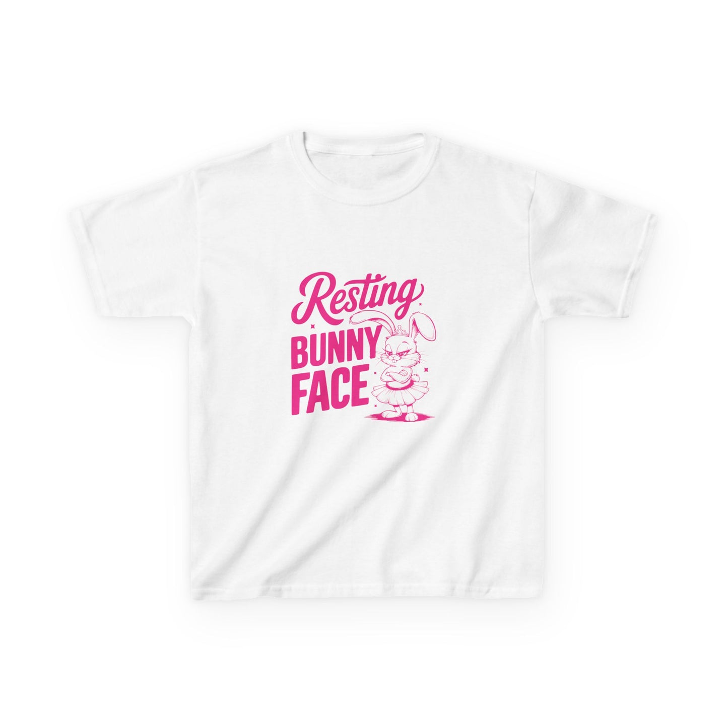 White Resting Bunny Face Kids Easter Shirt | Funny Easter Tee for Kids