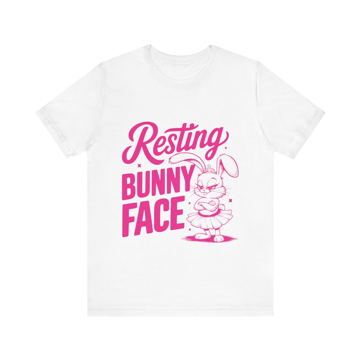 White Funny Easter Shirt | Resting Bunny Face Women's Tee – Sarcastic & Trendy