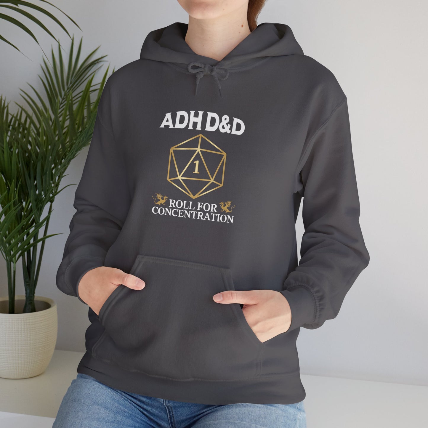 Hoodie ADHD&D Roll for Concentration Hoodie – Funny ADHD Graphic Hoodie