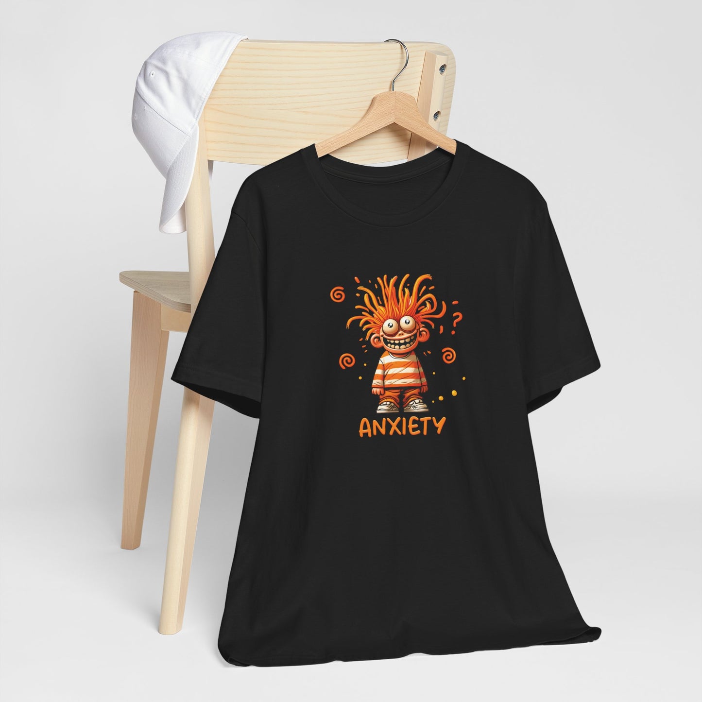 T-Shirt ANXIETY Cartoon Funny Anxiety Shirt — Mental Health Graphic Tee