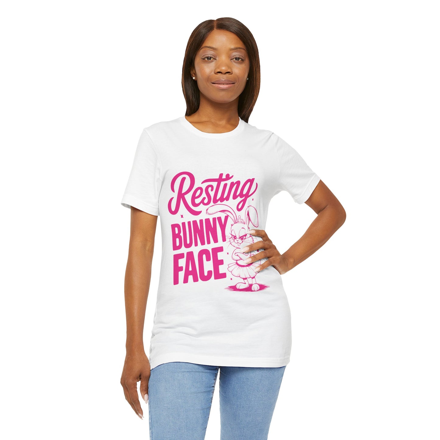 Funny Easter Shirt | Resting Bunny Face Women's Tee – Sarcastic & Trendy