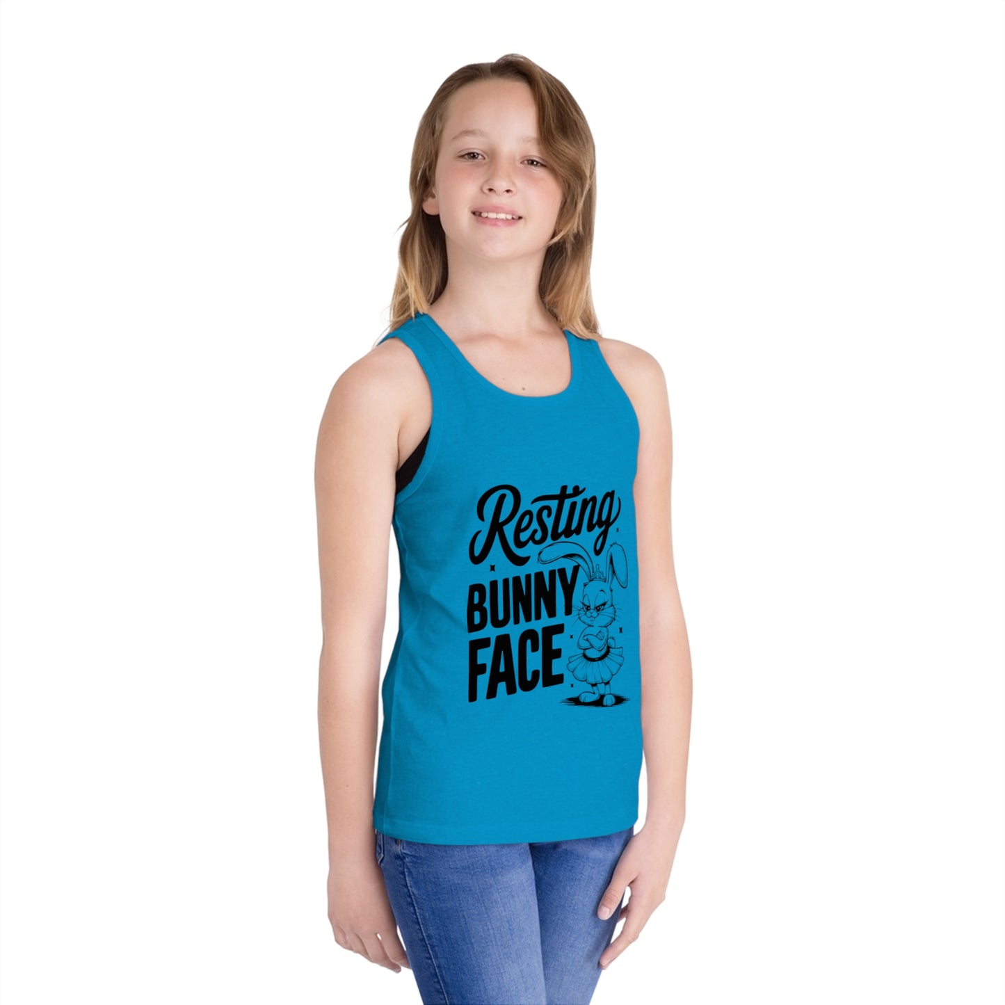 Kids clothes Funny Easter Shirt for Kids – Resting Bunny Face Tank Top