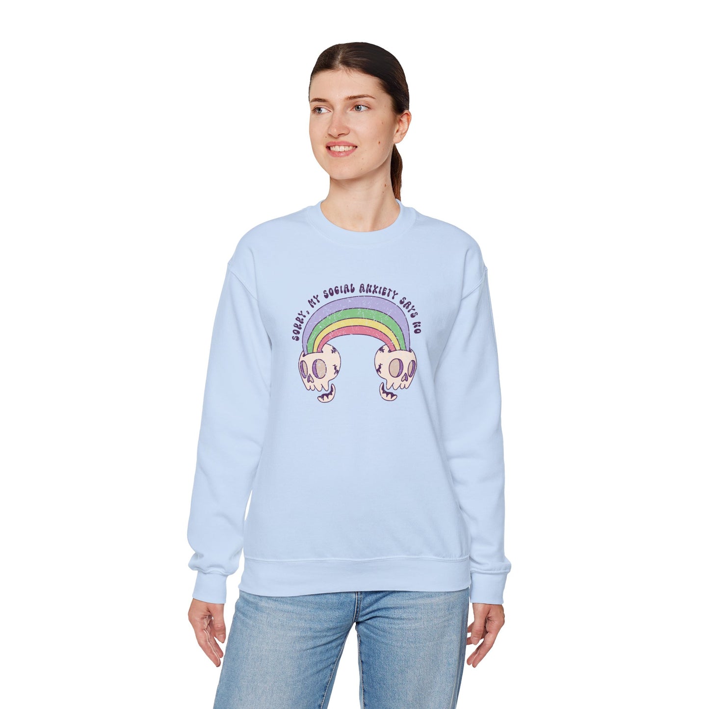 Sweatshirt Sorry My Social Anxiety Says No - Gothic-Inspired Anxiety Sweatshirt
