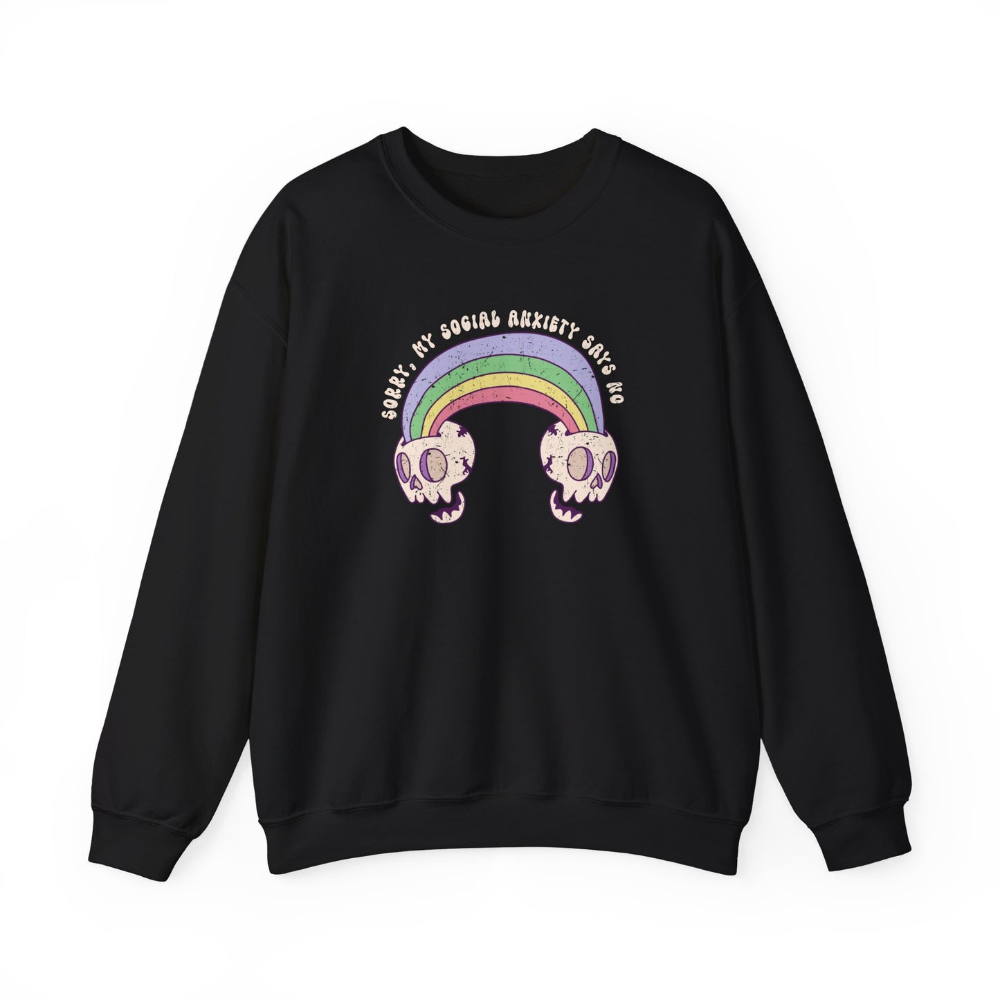 Sweatshirt Sorry My Social Anxiety Says No - Gothic-Inspired Anxiety Sweatshirt