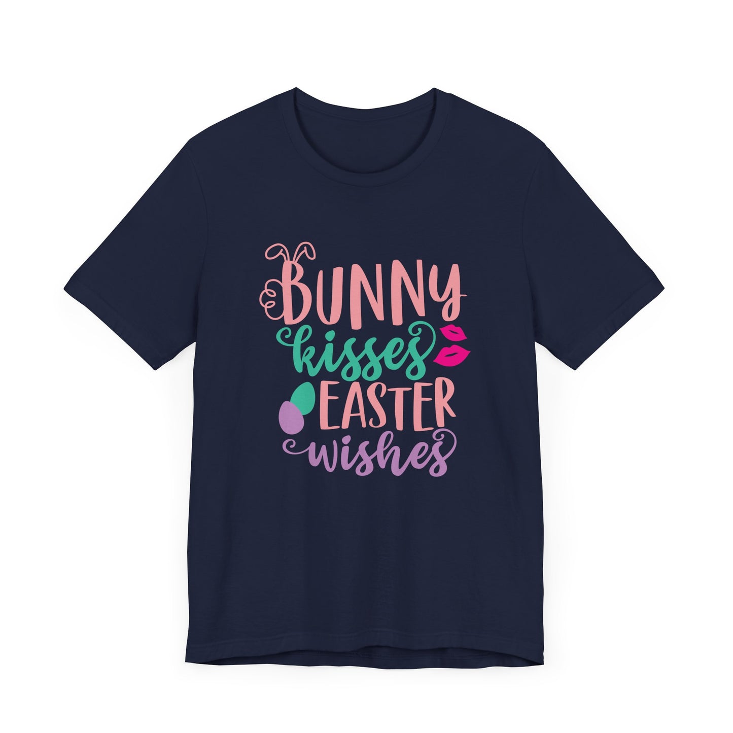 Cute Easter Shirt – Bunny Kisses & Easter Wishes Tee for Women | Family Easter Tee