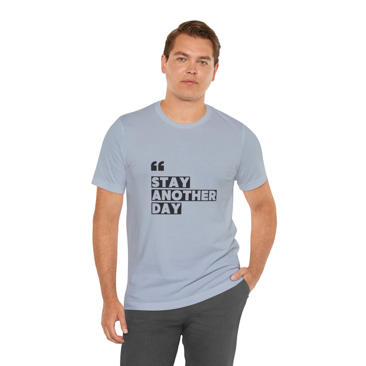 Stay Another Day – Light Blue Stay Another Day T Shirt for Suicide Prevention