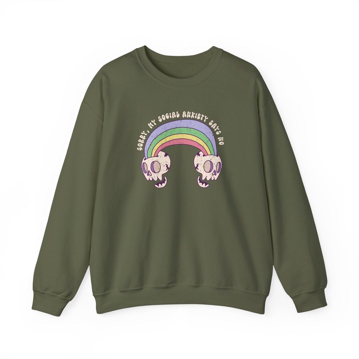 Sweatshirt Sorry My Social Anxiety Says No - Gothic-Inspired Anxiety Sweatshirt