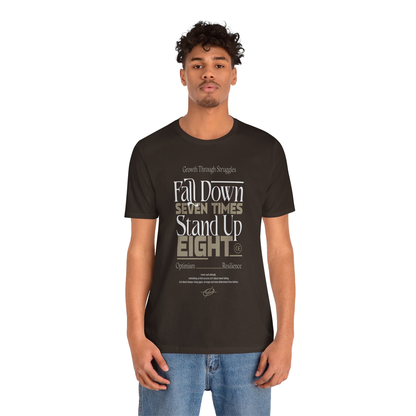 Motivational Quote Shirt – Fall Down Seven Times Stand Up Eight