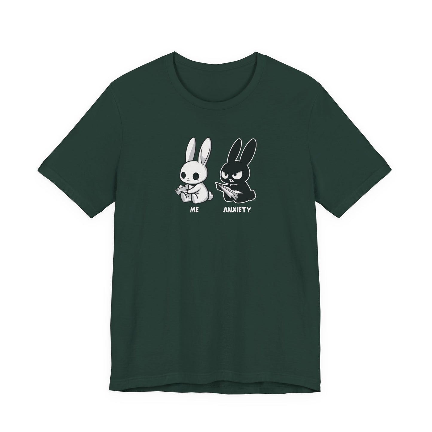 T-Shirt ME vs ANXIETY Rabbit Shirt – Funny Anxiety Shirt for Animal Lovers