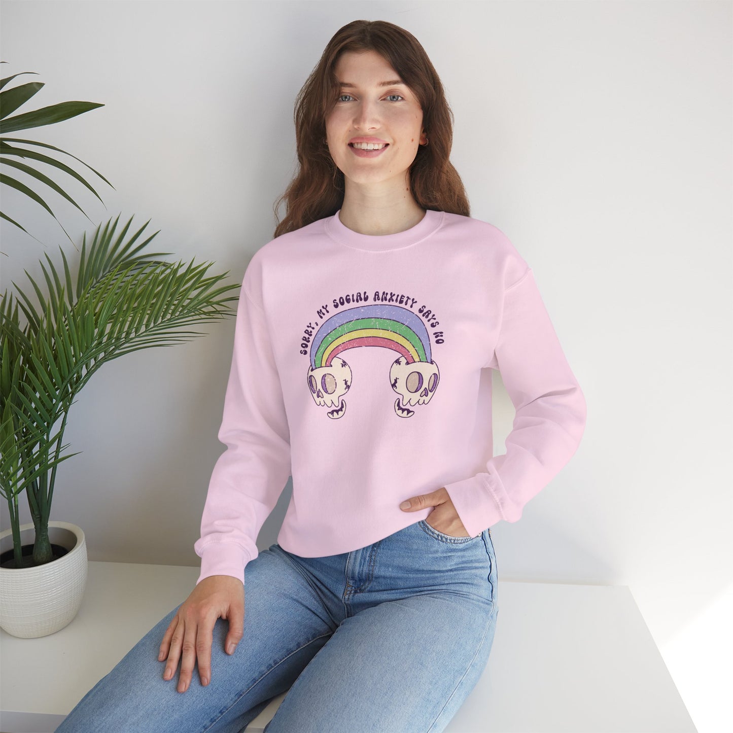 Sweatshirt Sorry My Social Anxiety Says No - Gothic-Inspired Anxiety Sweatshirt