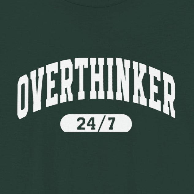 T-Shirt Overthinker 24/7 Shirt – Funny Distressed Collegiate Graphic Tee