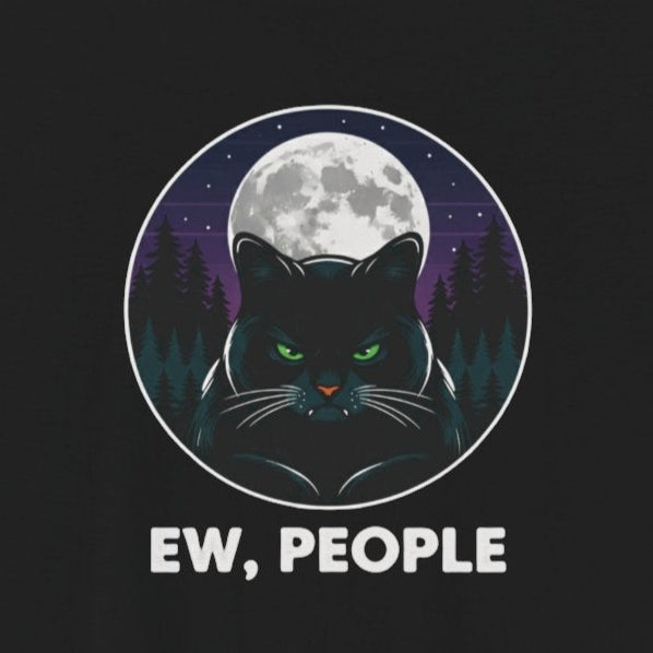 T-Shirt Ew People Cat Shirt – Lunar Night Funny Introvert T-Shirt