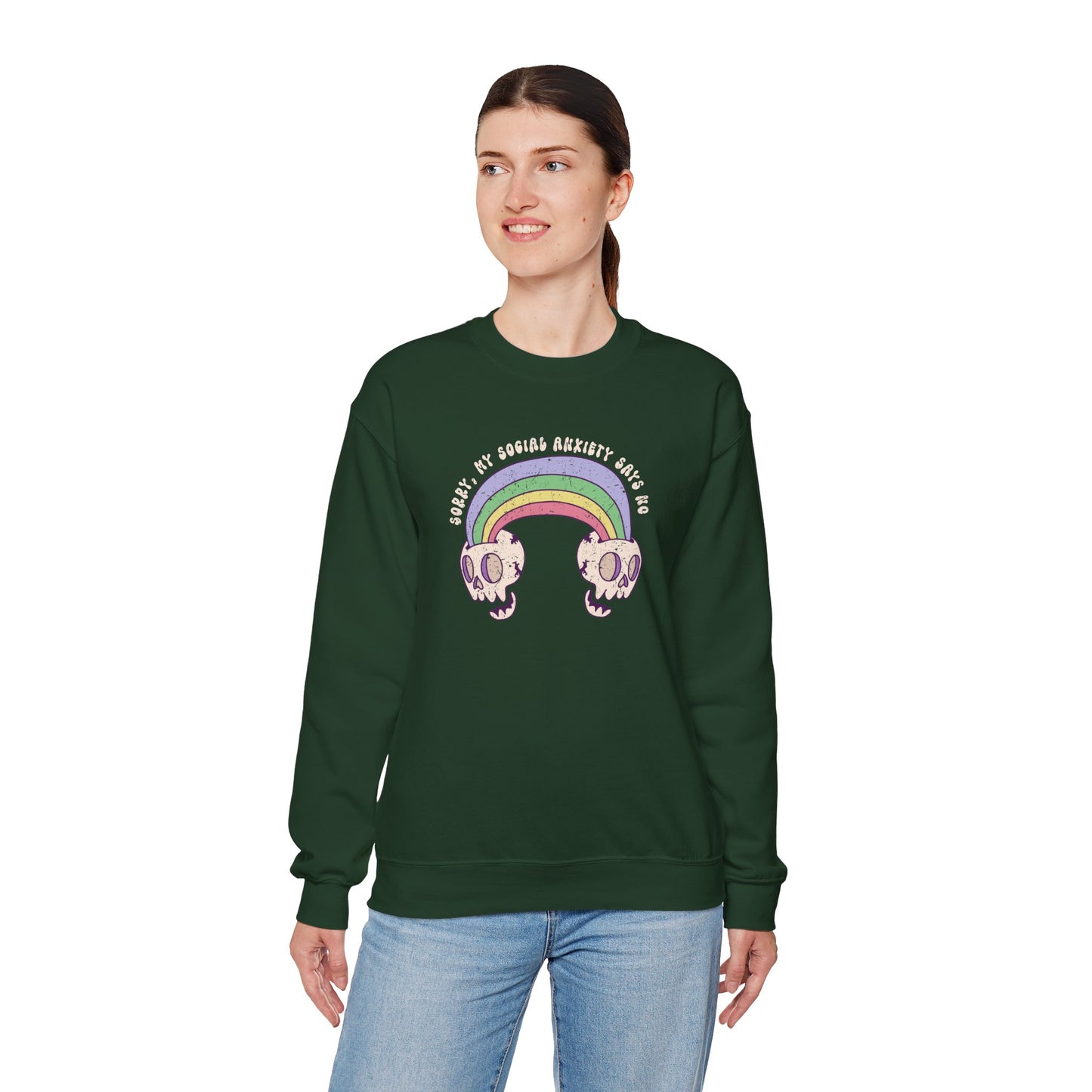Sweatshirt Sorry My Social Anxiety Says No - Gothic-Inspired Anxiety Sweatshirt