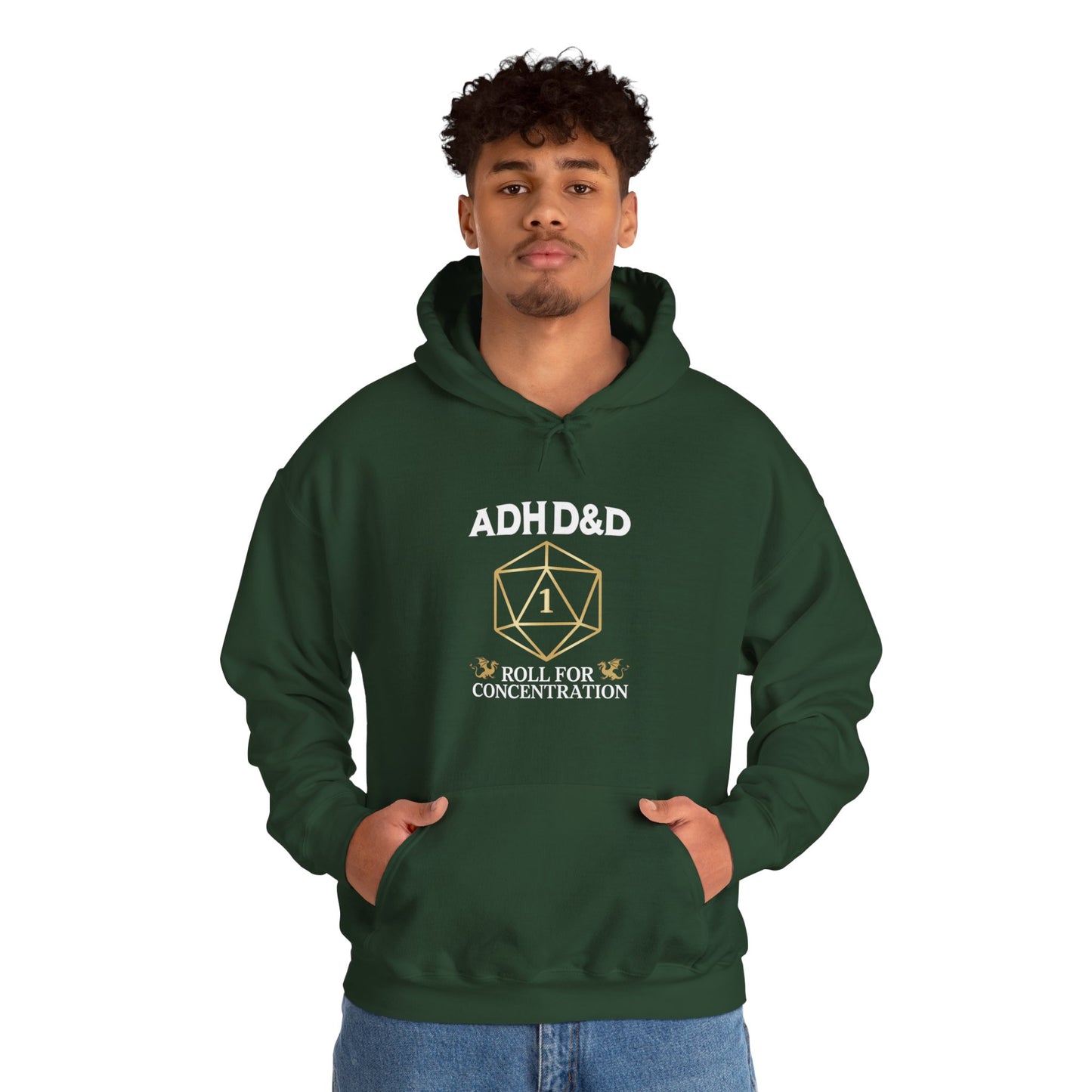 Hoodie ADHD&D Roll for Concentration Hoodie – Funny ADHD Graphic Hoodie