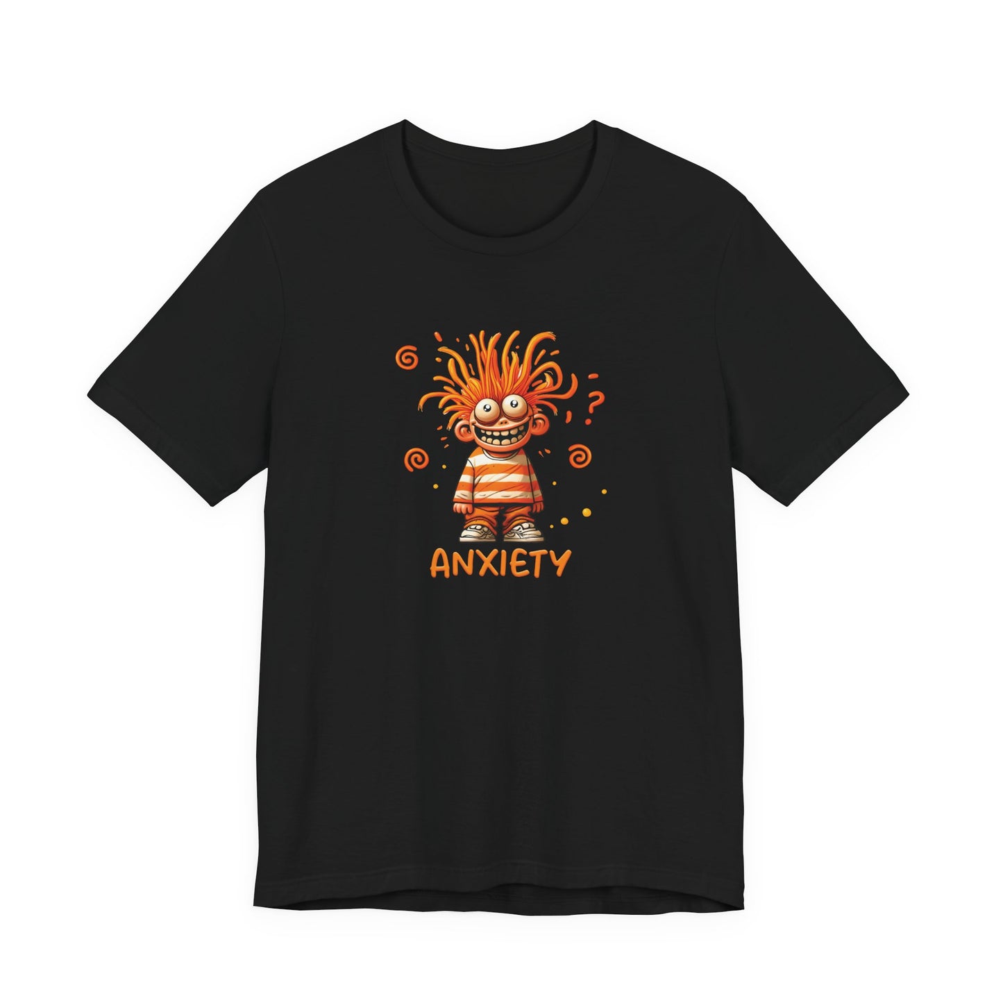 T-Shirt ANXIETY Cartoon Funny Anxiety Shirt — Mental Health Graphic Tee