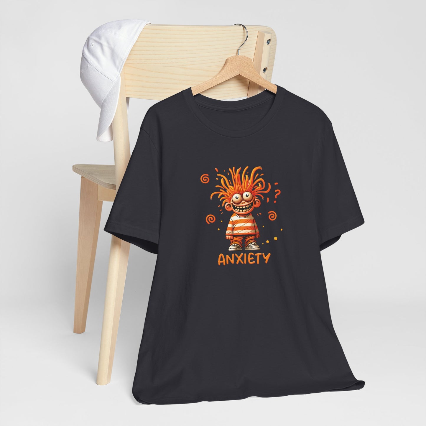 T-Shirt ANXIETY Cartoon Funny Anxiety Shirt — Mental Health Graphic Tee