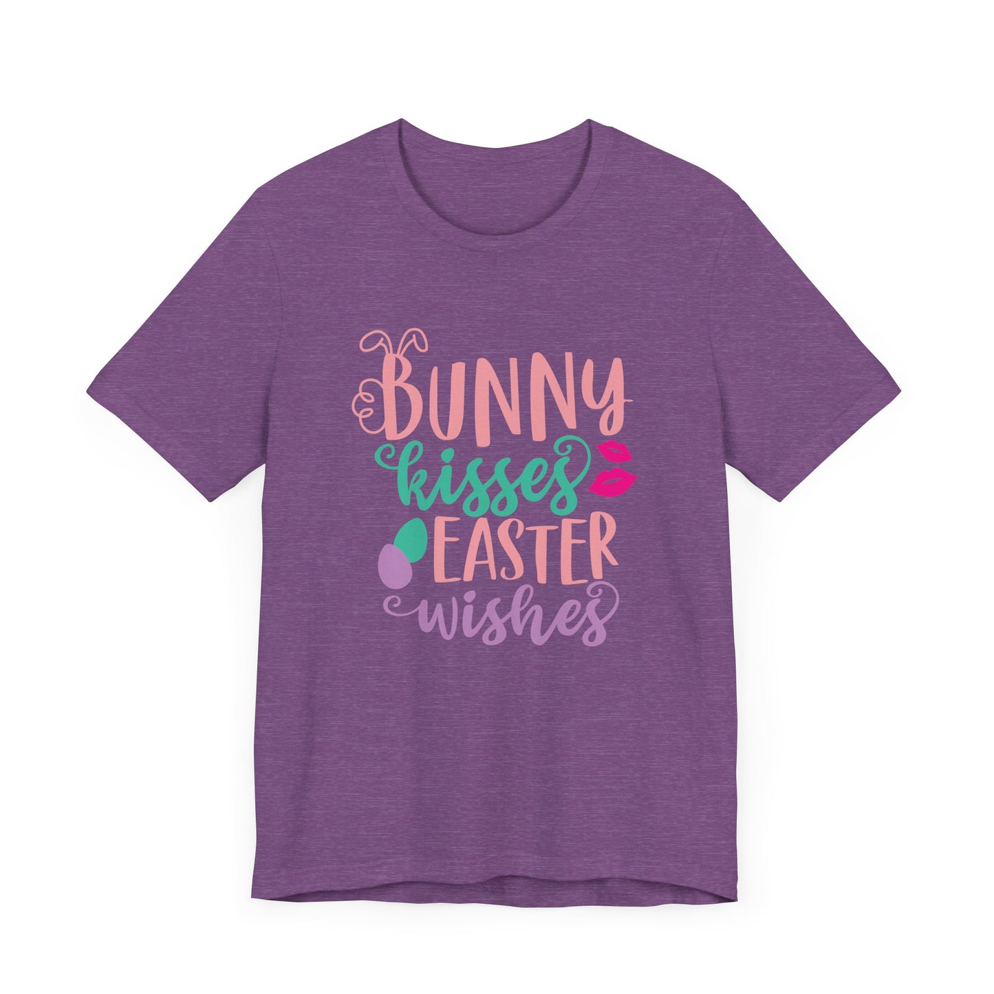T-Shirt Cute Easter Shirt – Bunny Kisses & Easter Wishes Tee for Women | Family Easter Tee