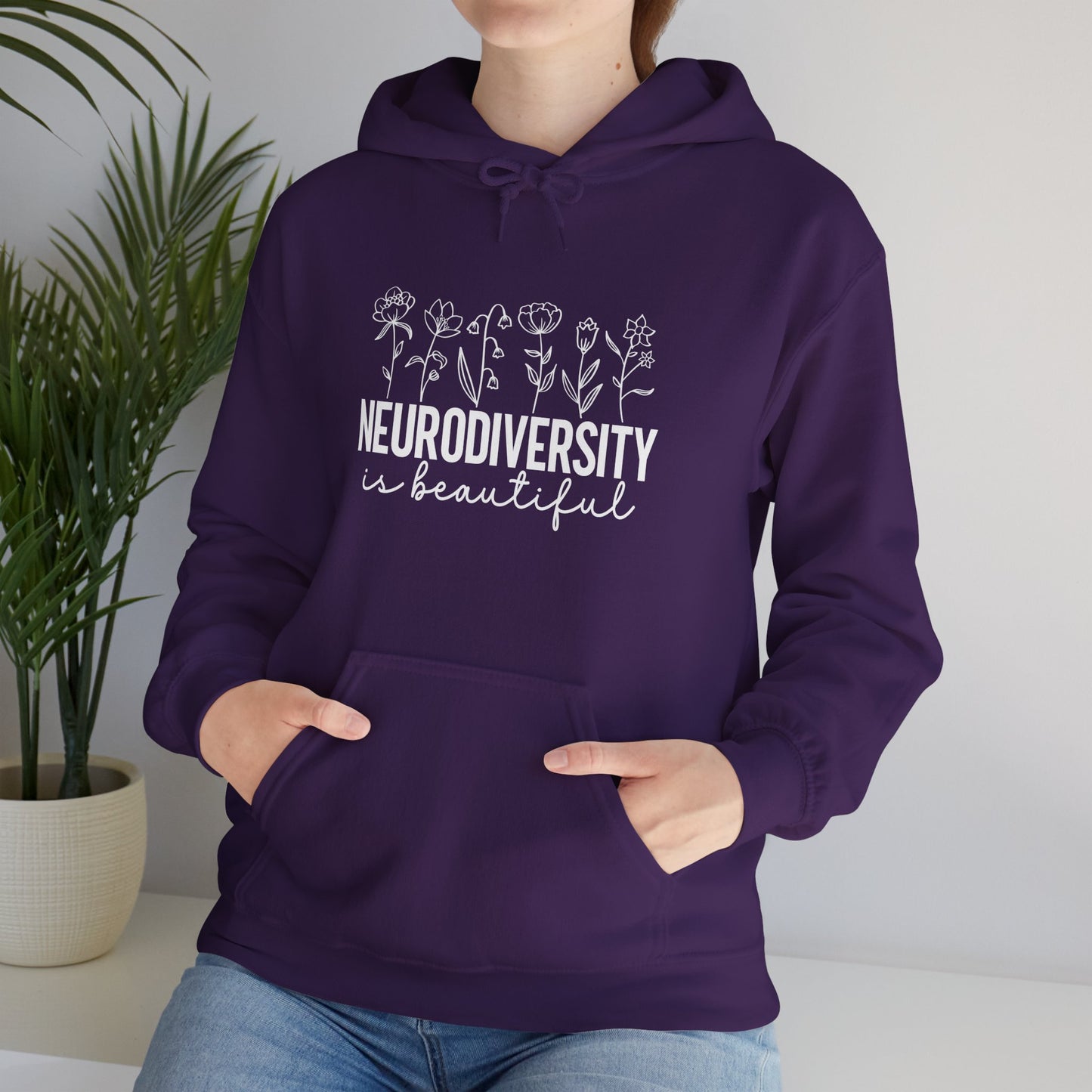 Hoodie NEURODIVERSITY is Beautiful Hoodie – Floral Autism Awareness Hoodie