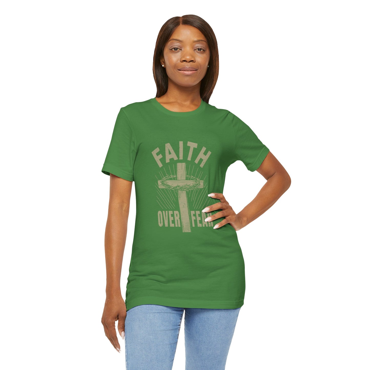 Empowering Message Tee – Faith Over Fear Shirt for Men & Women