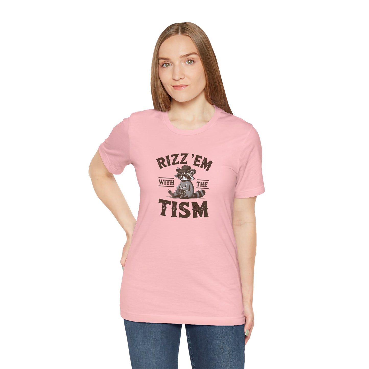 T-Shirt Rizz 'Em with the Tism Funny Raccoon Autism T Shirt for Young Adults