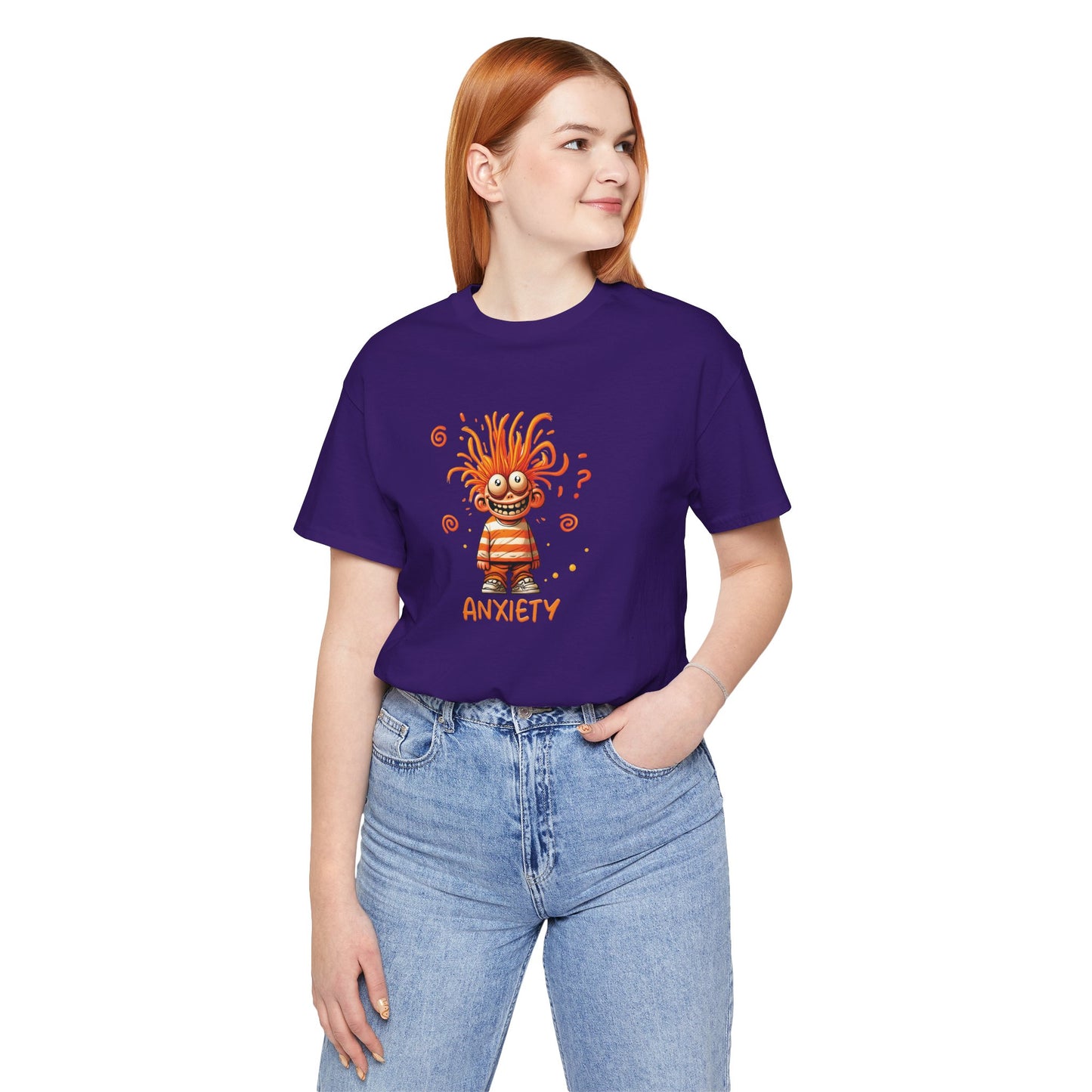 T-Shirt ANXIETY Cartoon Funny Anxiety Shirt — Mental Health Graphic Tee