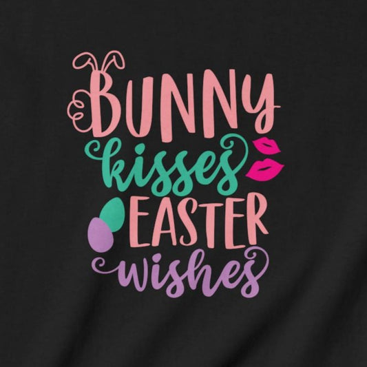 Kids clothes Bunny Kisses & Easter Wishes Kids Easter Shirt | Cute Easter Tee
