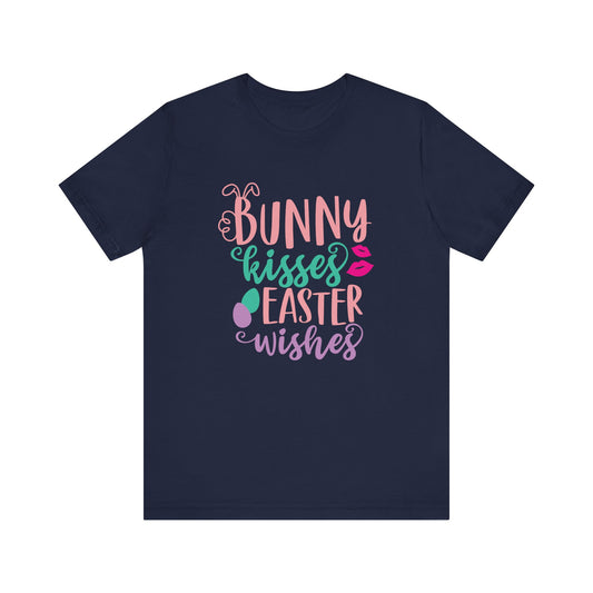 T-Shirt Cute Easter Shirt – Bunny Kisses & Easter Wishes Tee for Women | Family Easter Tee