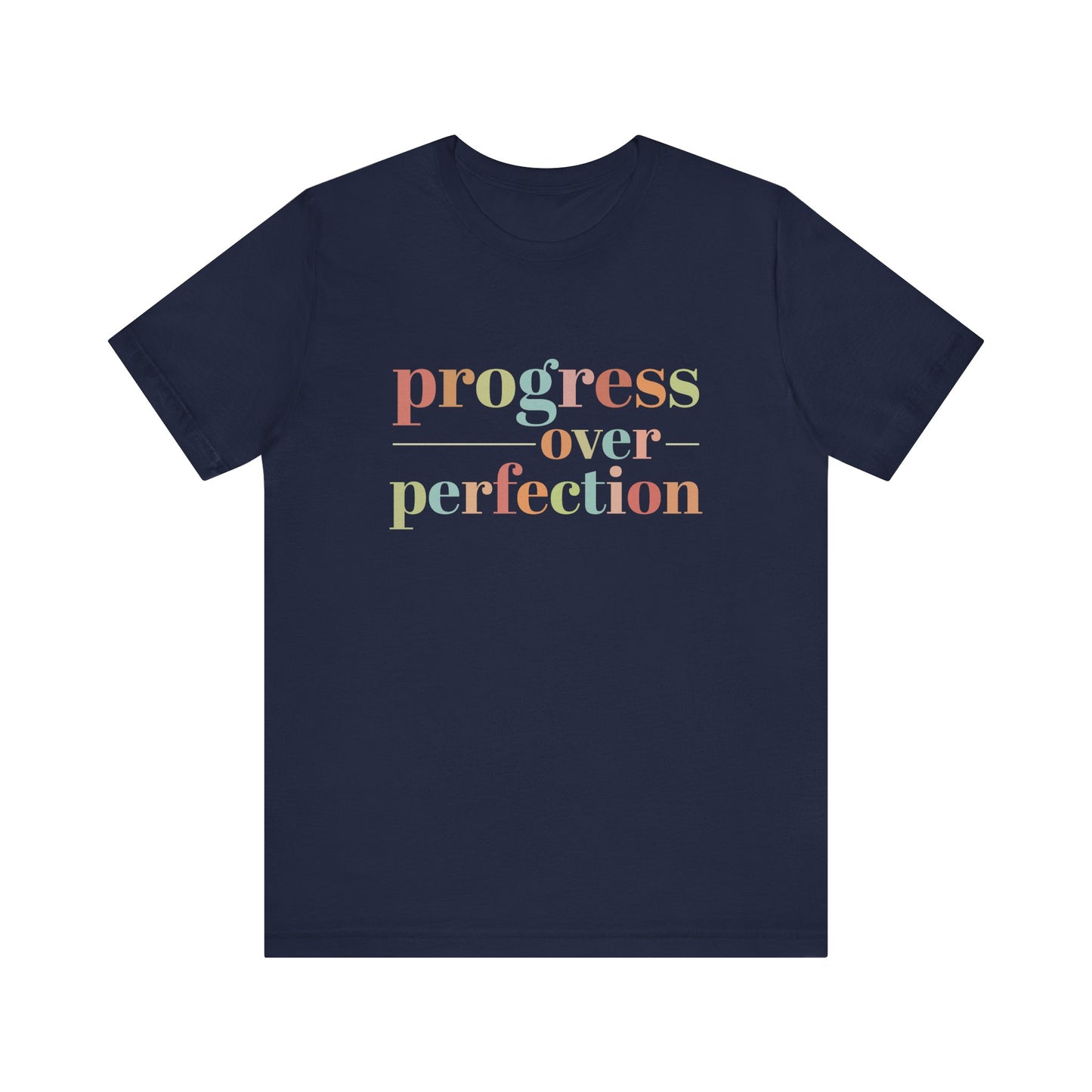 Navy Progress Over Perfection Shirt – Growth Mindset Shirt