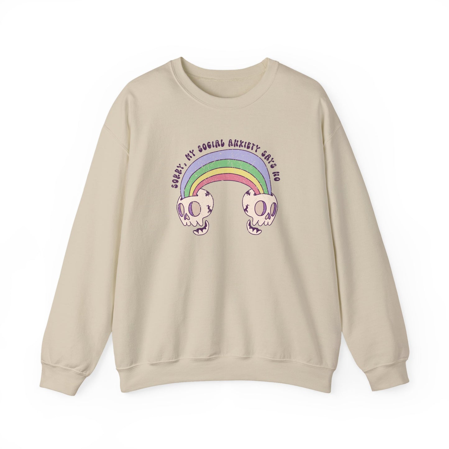 Sweatshirt Sorry My Social Anxiety Says No - Gothic-Inspired Anxiety Sweatshirt