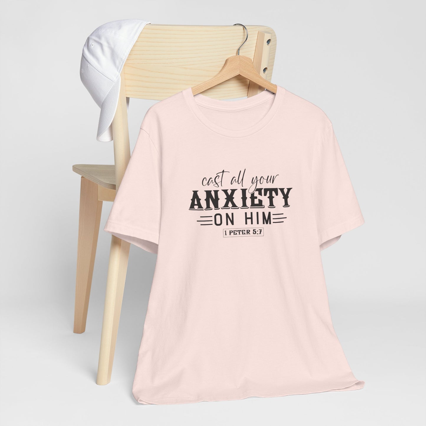 T-Shirt Cast All Your Anxiety on Him Anxiety Shirt – Christian Bible Verse Tee