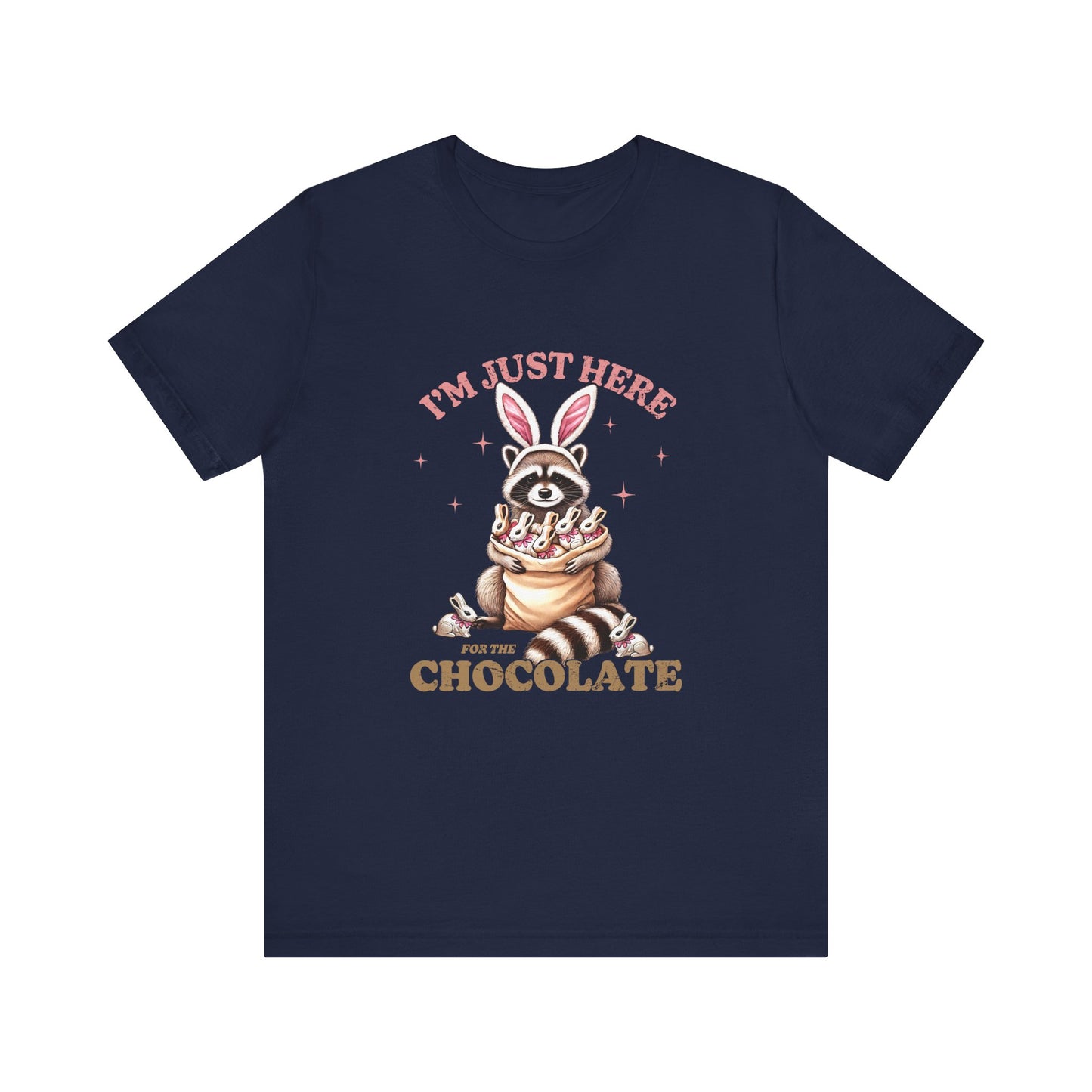 Navy Funny Easter Shirt – I'm Just Here for the Chocolate Tee