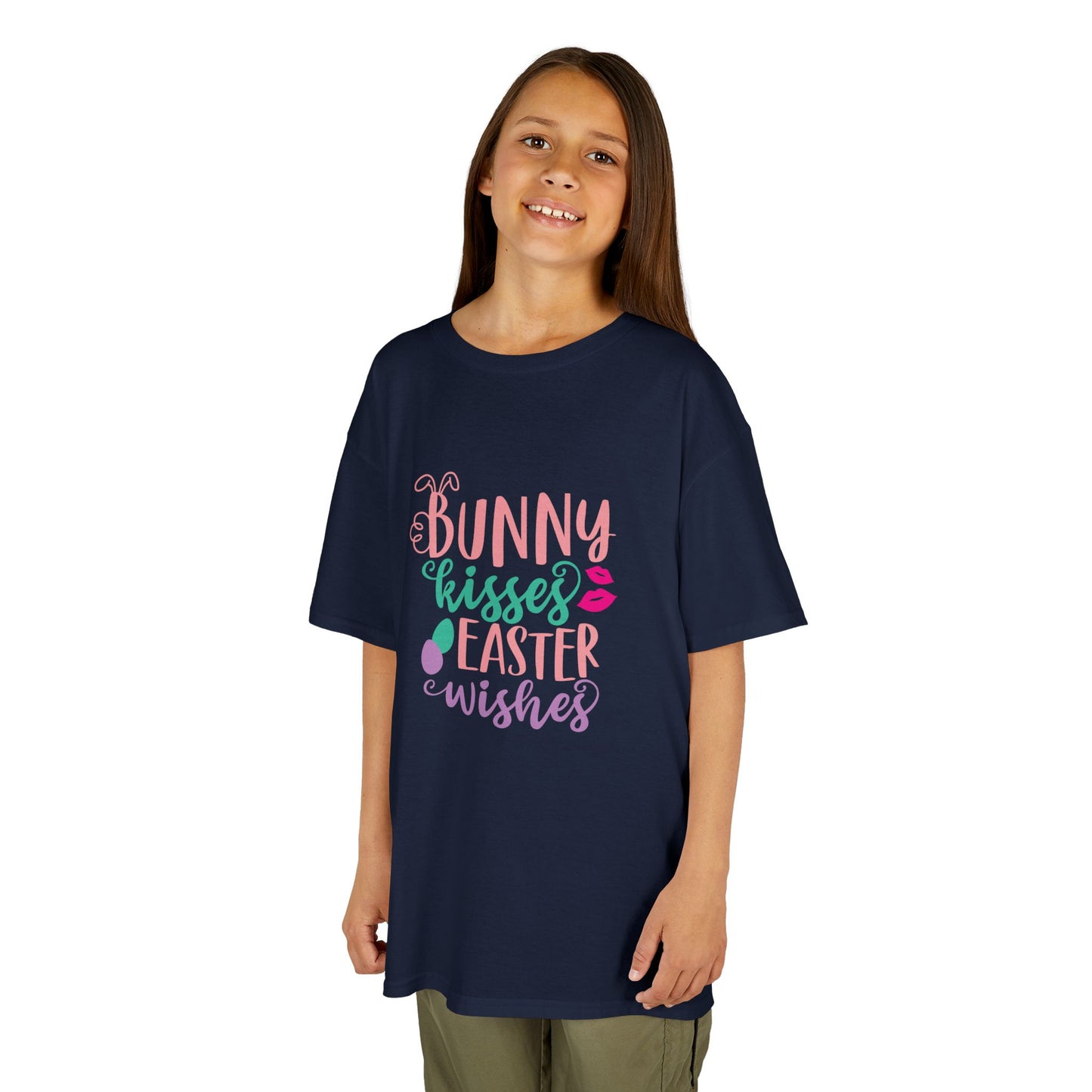 Bunny Kisses & Easter Wishes Kids Easter Shirt | Cute Easter Tee