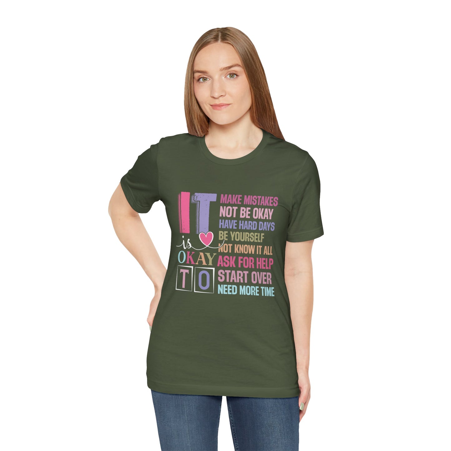 Military Green It's Okay to Make Mistakes – Suicide Prevention Tee Shirts