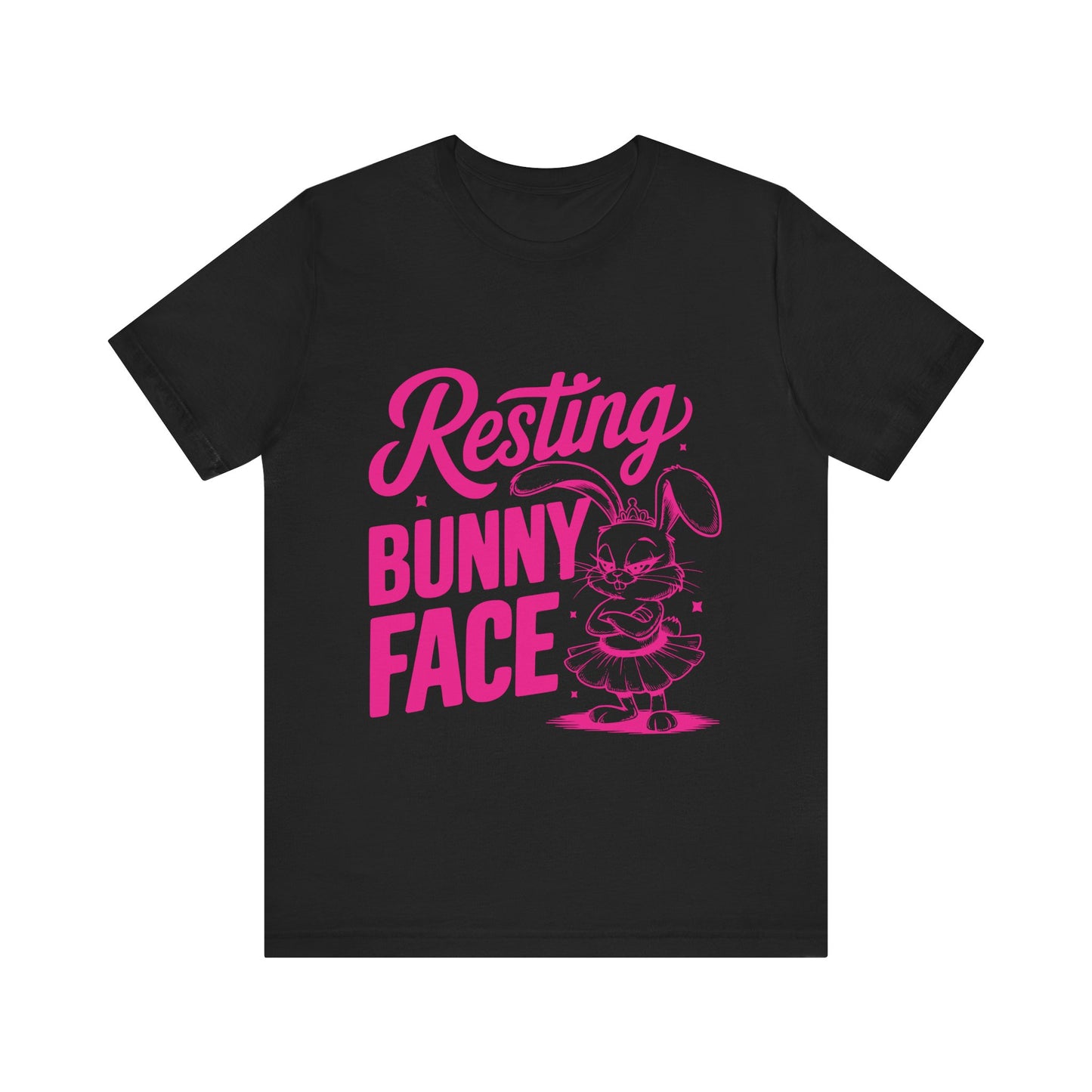 Black Funny Easter Shirt | Resting Bunny Face Women's Tee – Sarcastic & Trendy