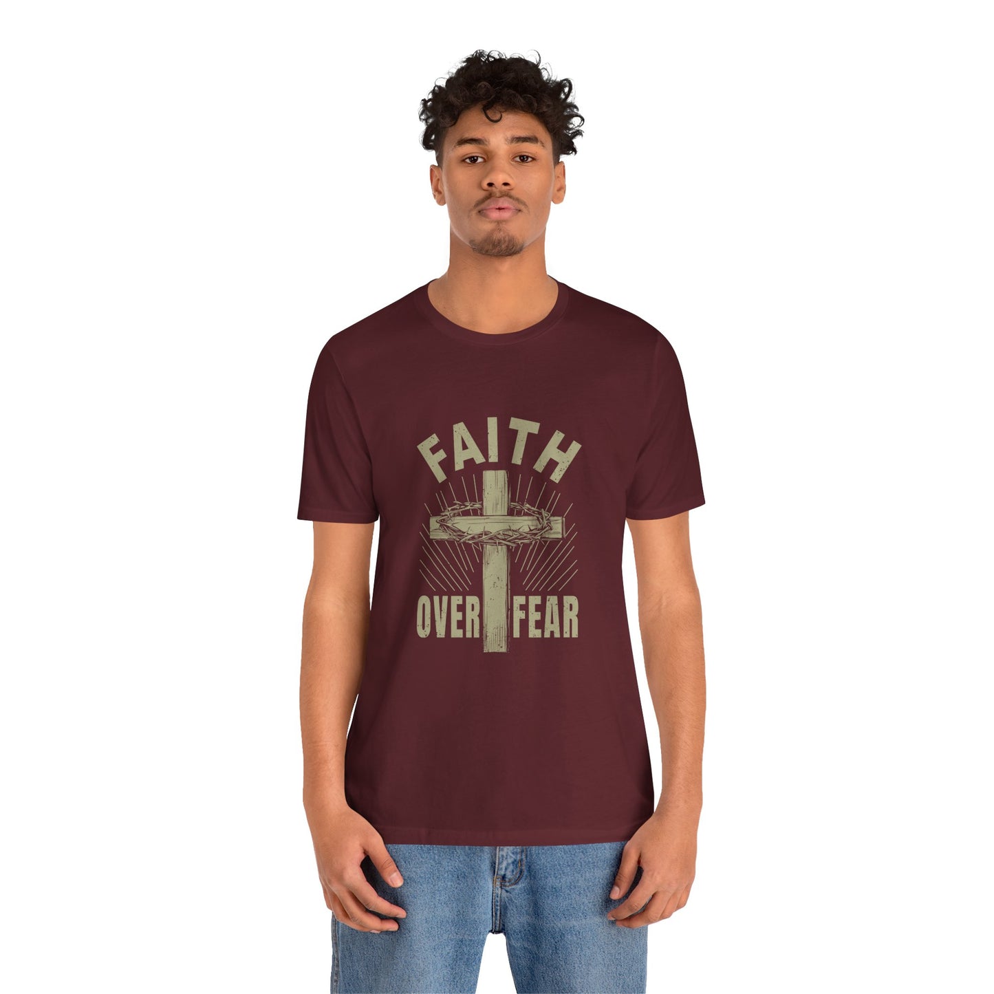 Empowering Message Tee – Faith Over Fear Shirt for Men & Women