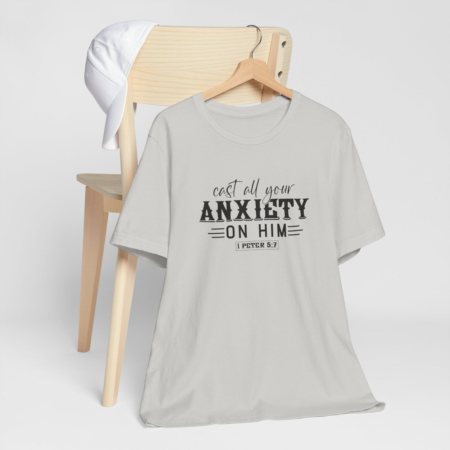 T-Shirt Cast All Your Anxiety on Him Anxiety Shirt – Christian Bible Verse Tee