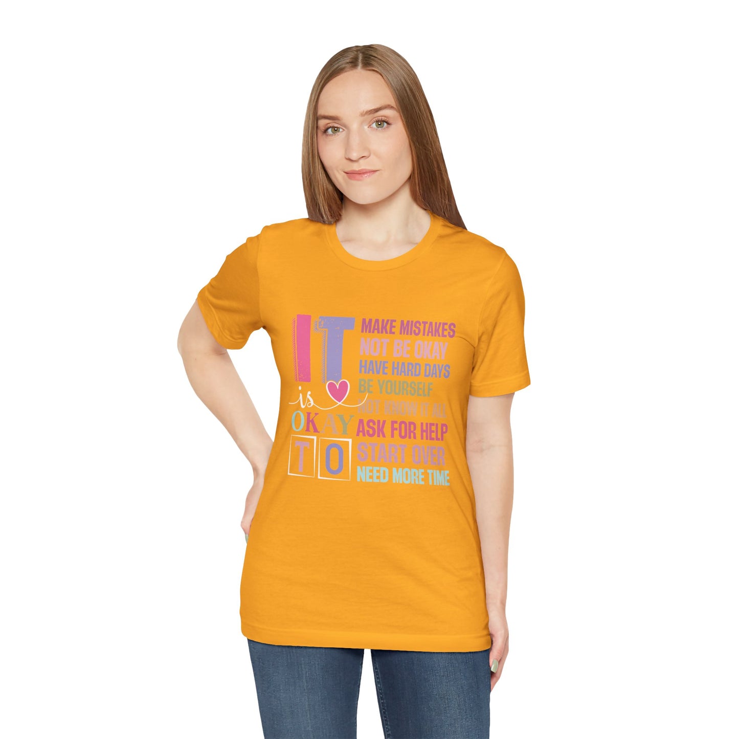Gold It's Okay to Make Mistakes – Suicide Prevention Tee Shirts