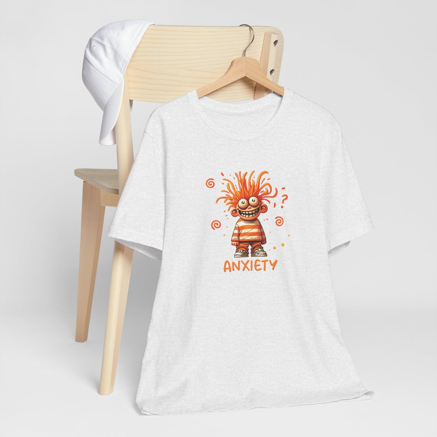T-Shirt ANXIETY Cartoon Funny Anxiety Shirt — Mental Health Graphic Tee